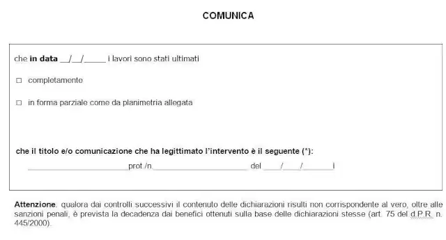 CILA, come dichiarare la fine lavori parziale (senza varianti)