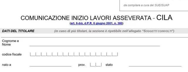 comunicazione inizio lavori asseverata